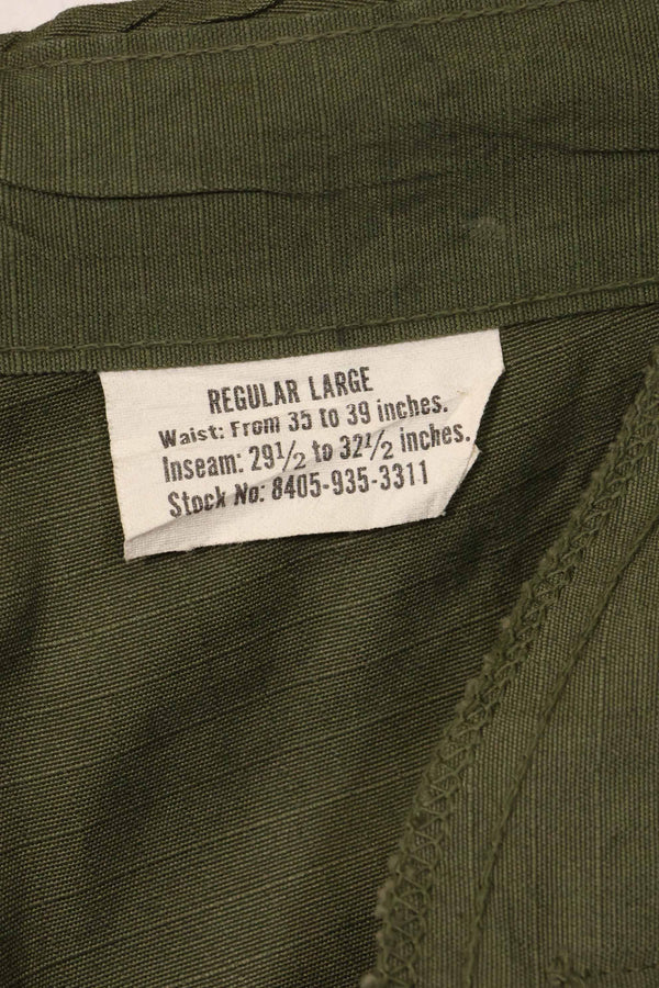 1969 Contract 4th Model Ripstop Jungle Fatigue Pants L-R Used
