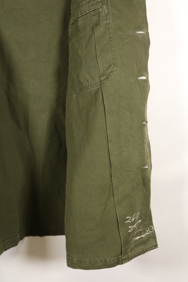Early 1960s, 173rd Airborne Brigade, OG-107 Utility Shirt, Authentic Insignia, Used