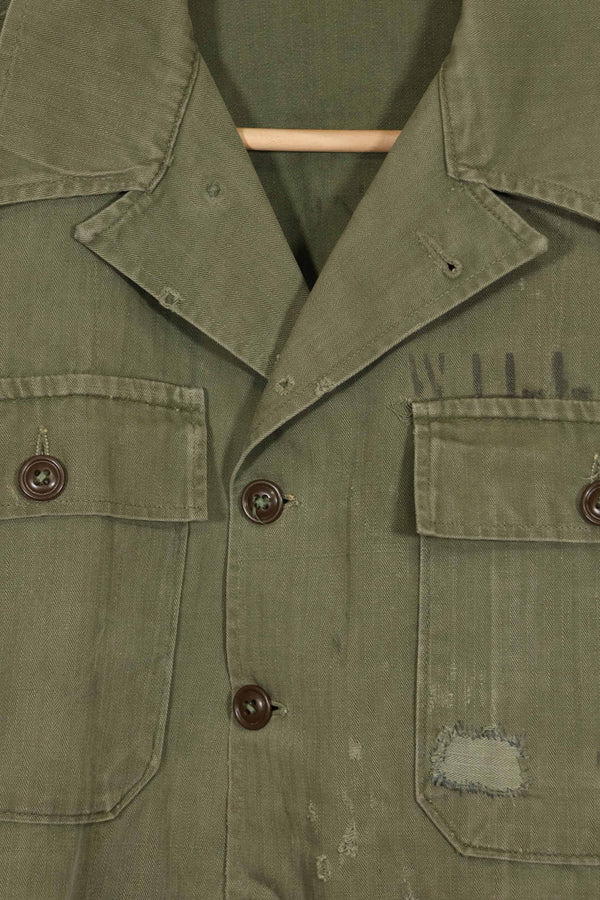 1950's U.S. Army HBT Utility Shirt, used, with name