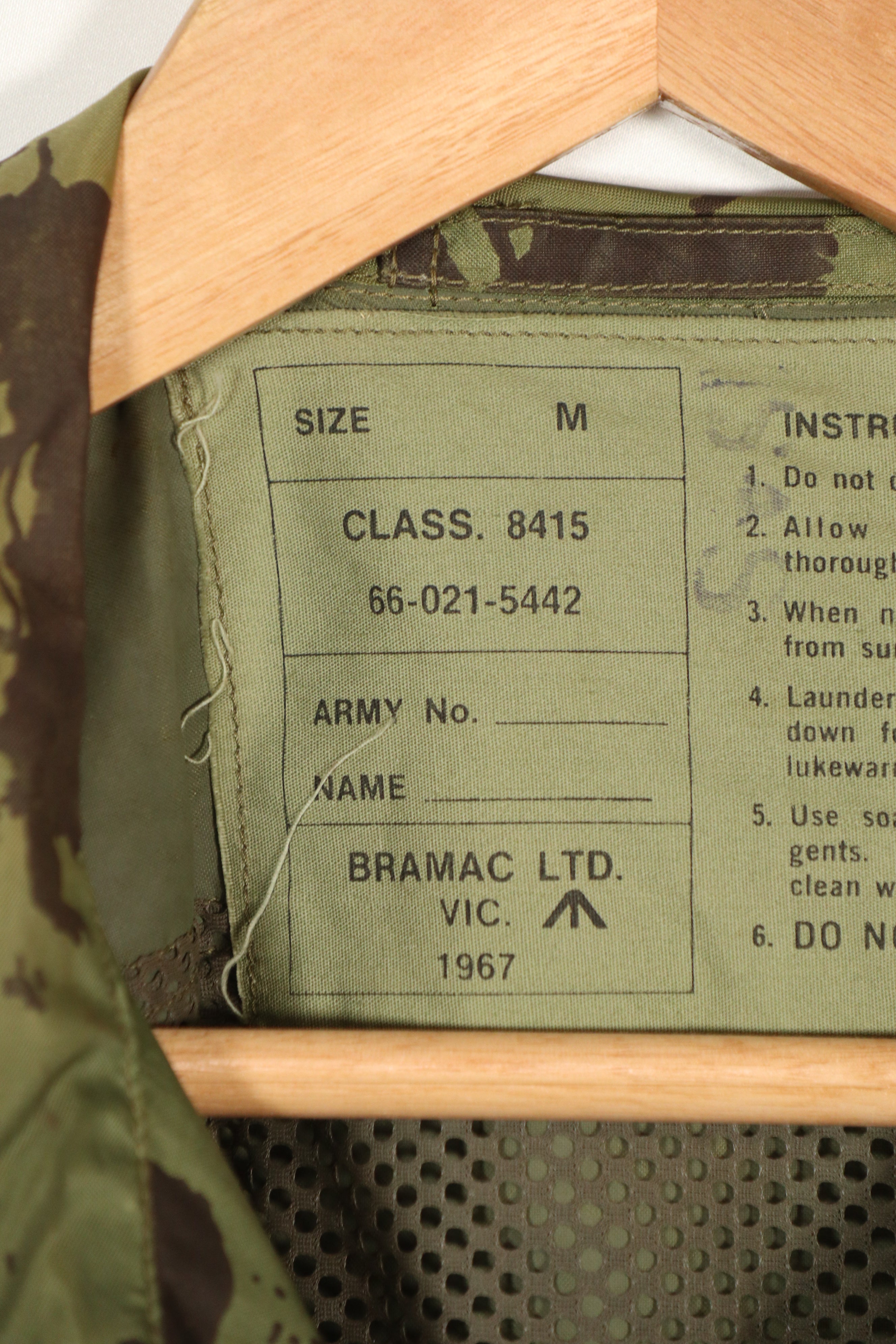 Real 1967 Australian Army raincoat, used, faded, used.
