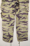 Real heavyweight fabric late war pattern tiger stripe pants, used.
