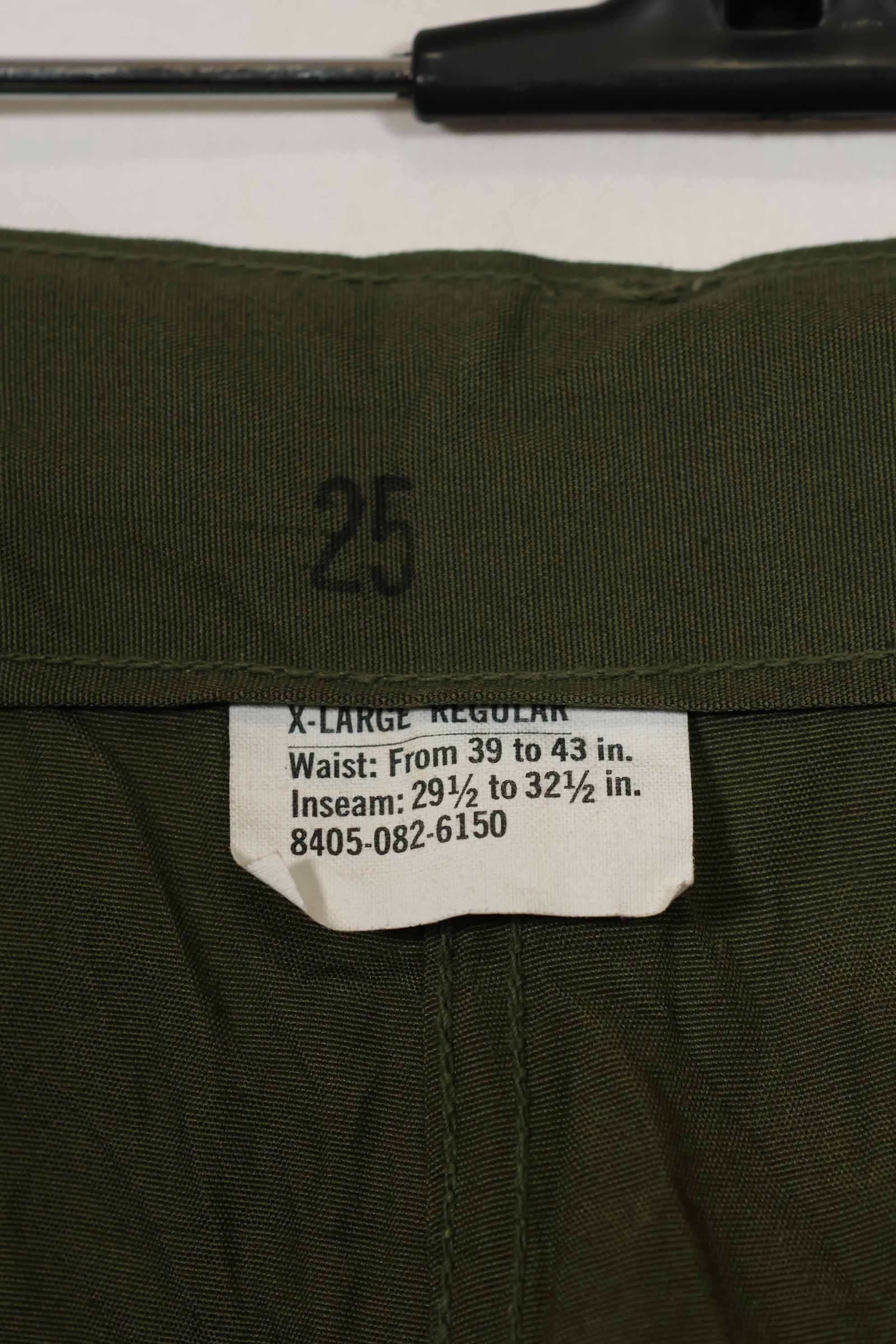 1966-1967 Deadstock 3rd Model Jungle Fatigue Pants, size XL