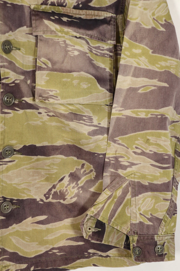 Real heavyweight fabric late war pattern tiger stripe shirt, used.