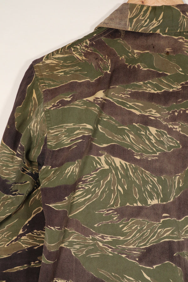 Real Okinawa Tiger Tiger Stripe Shirt JWD Rare Cut Used Faded