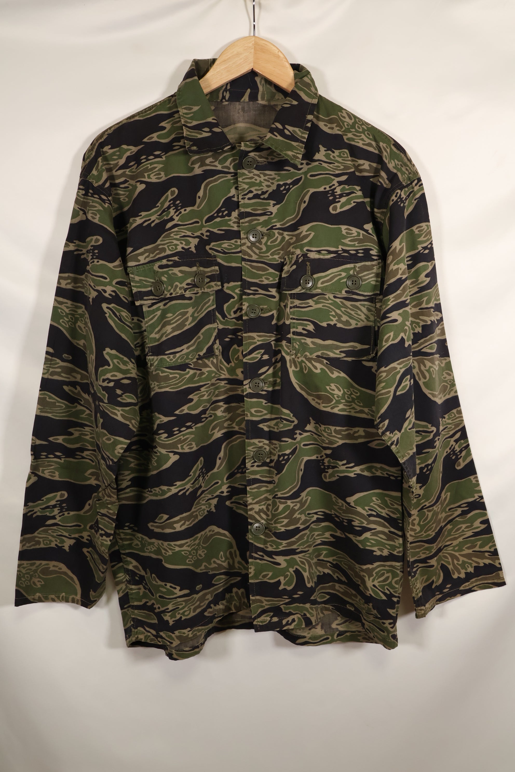 Actual Late War Pattern US-L Tiger Stripe Shirt, almost never used.