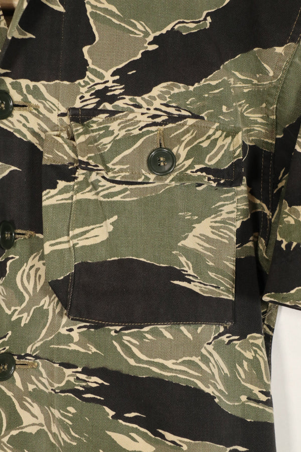 Real Okinawa Tiger Tiger Stripe Shirt JWD Short Sleeve Custom Scratches, etc. Repair Buttons