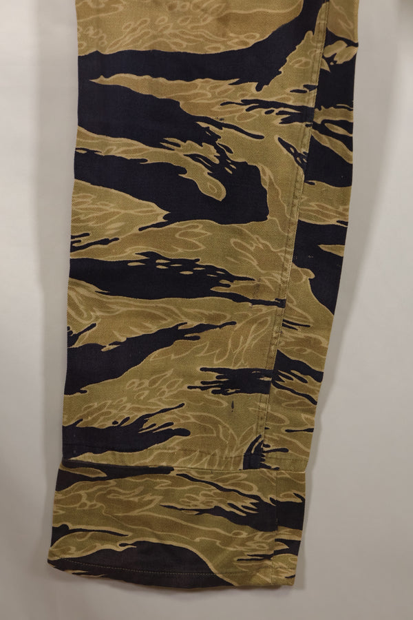 Late 1960s Gold Tiger Stripe Pants US Cut US-M Modified Faded Used