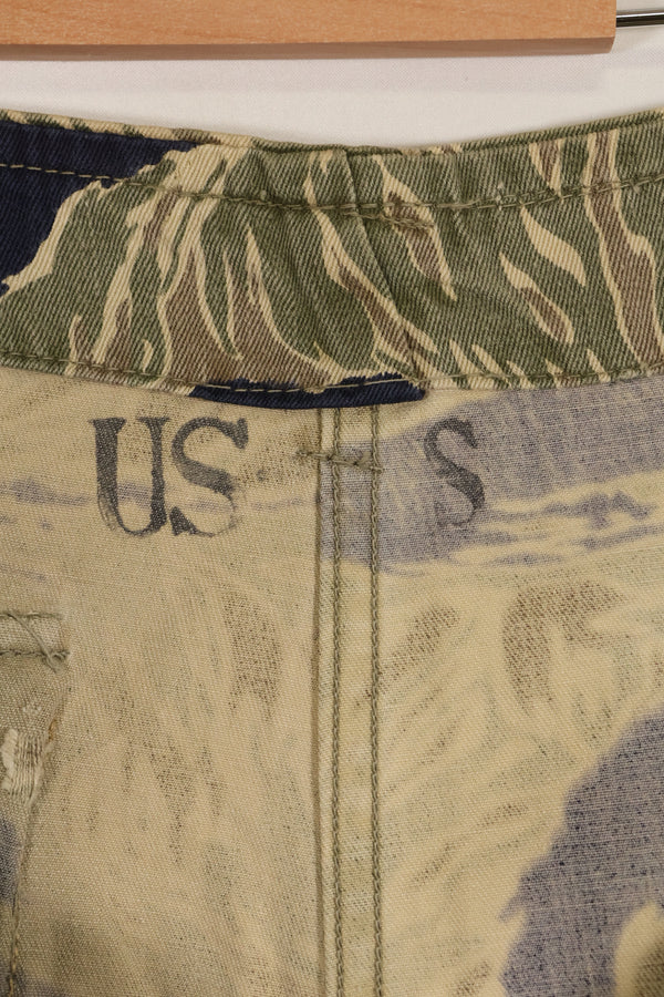 Real Okinawa Tiger Pattern Tiger Stripe Pants with alterations US Cut US-S Used