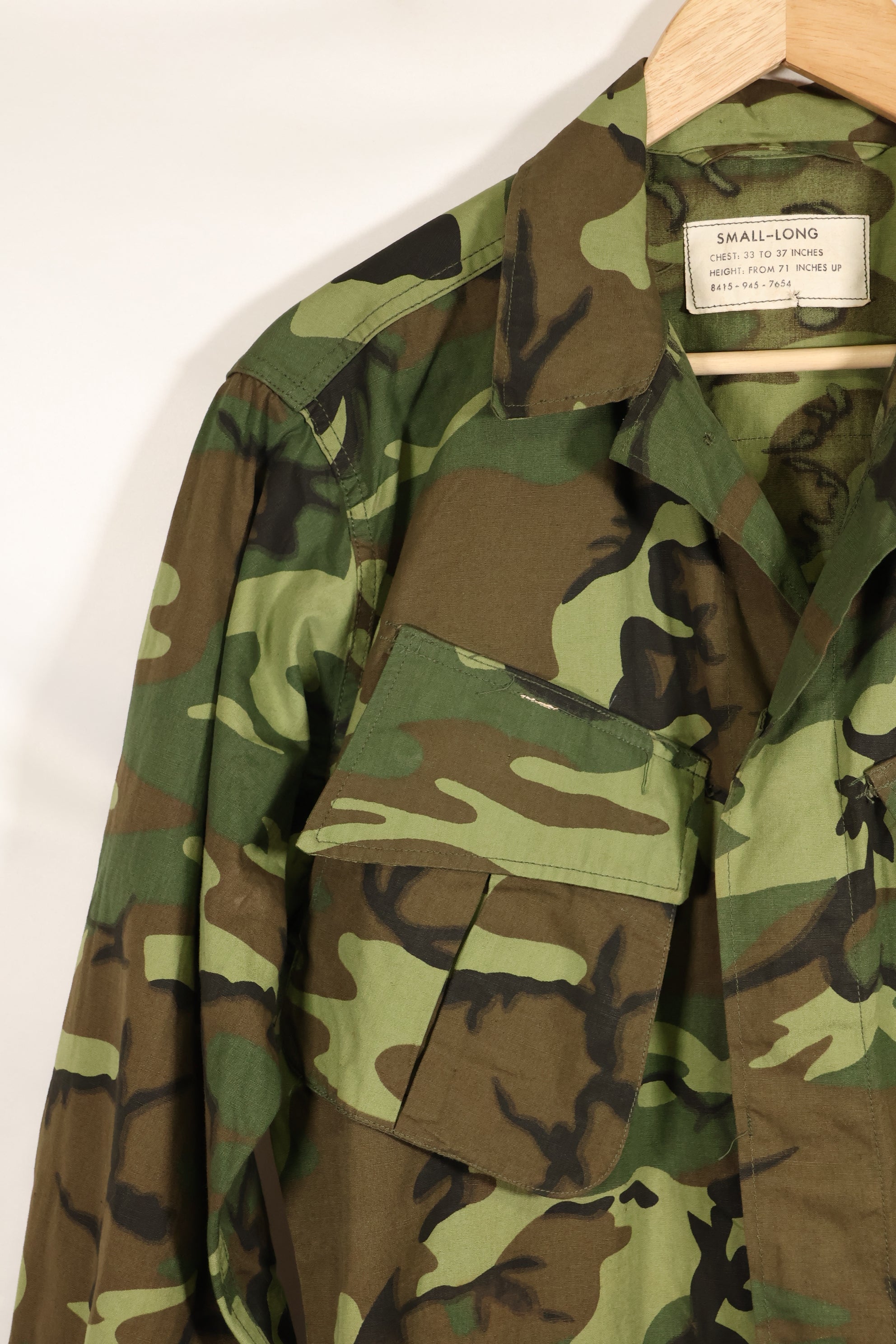 Circa 1966-67 Deadstock S-L Non Ripstop Early Print ERDL Fatigue Jacket