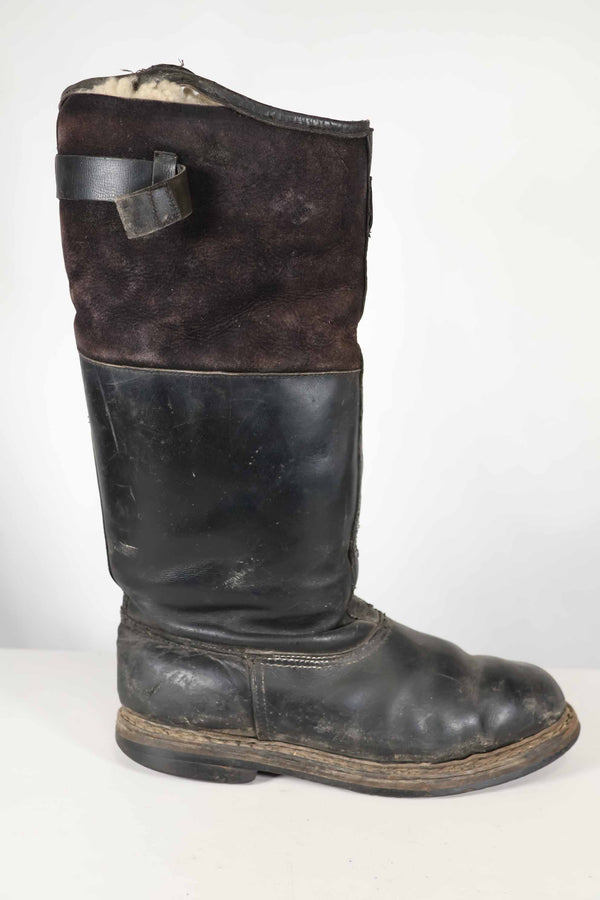 1940s German Air Force Luftwaffe black pilot boots, used.