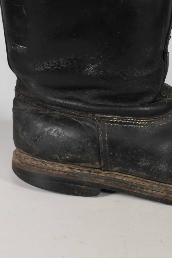 1940s German Air Force Luftwaffe black pilot boots, used.