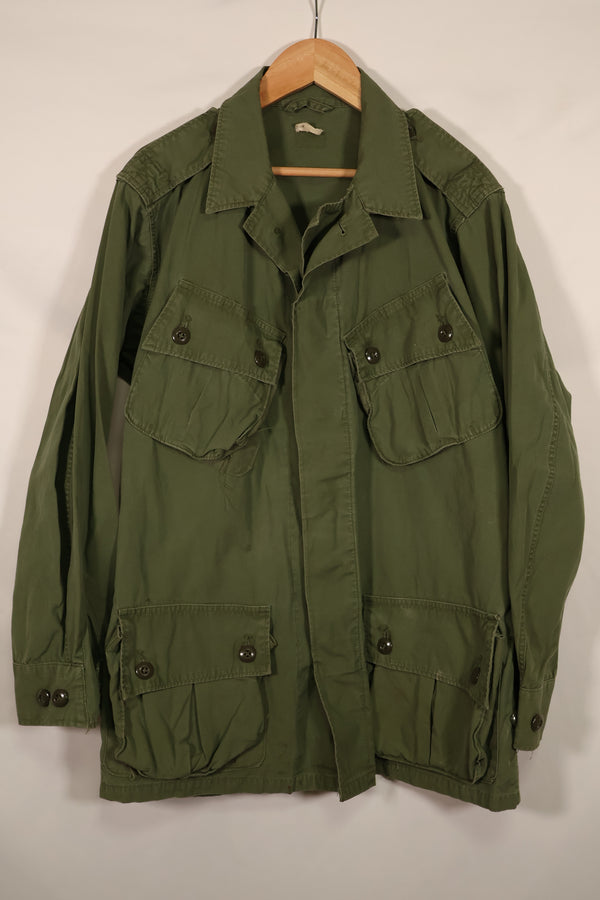 Real 1963-64 1st Model Jungle Fatigue Jacket, stains, holes.
