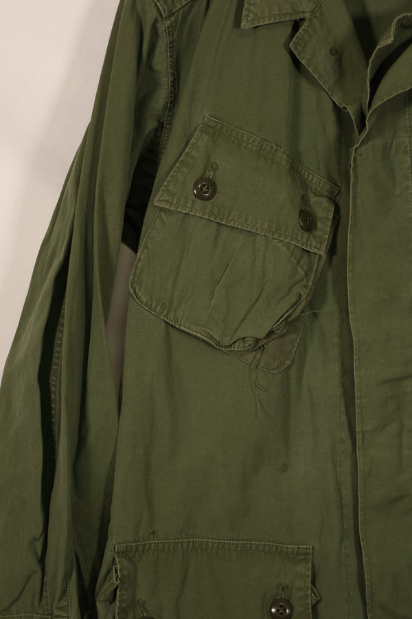 Real 1963-64 1st Model Jungle Fatigue Jacket, stains, holes.