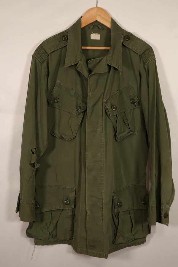 Real 1964 1st Model Jungle Fatigue Jacket, scratches, holes, poor condition.