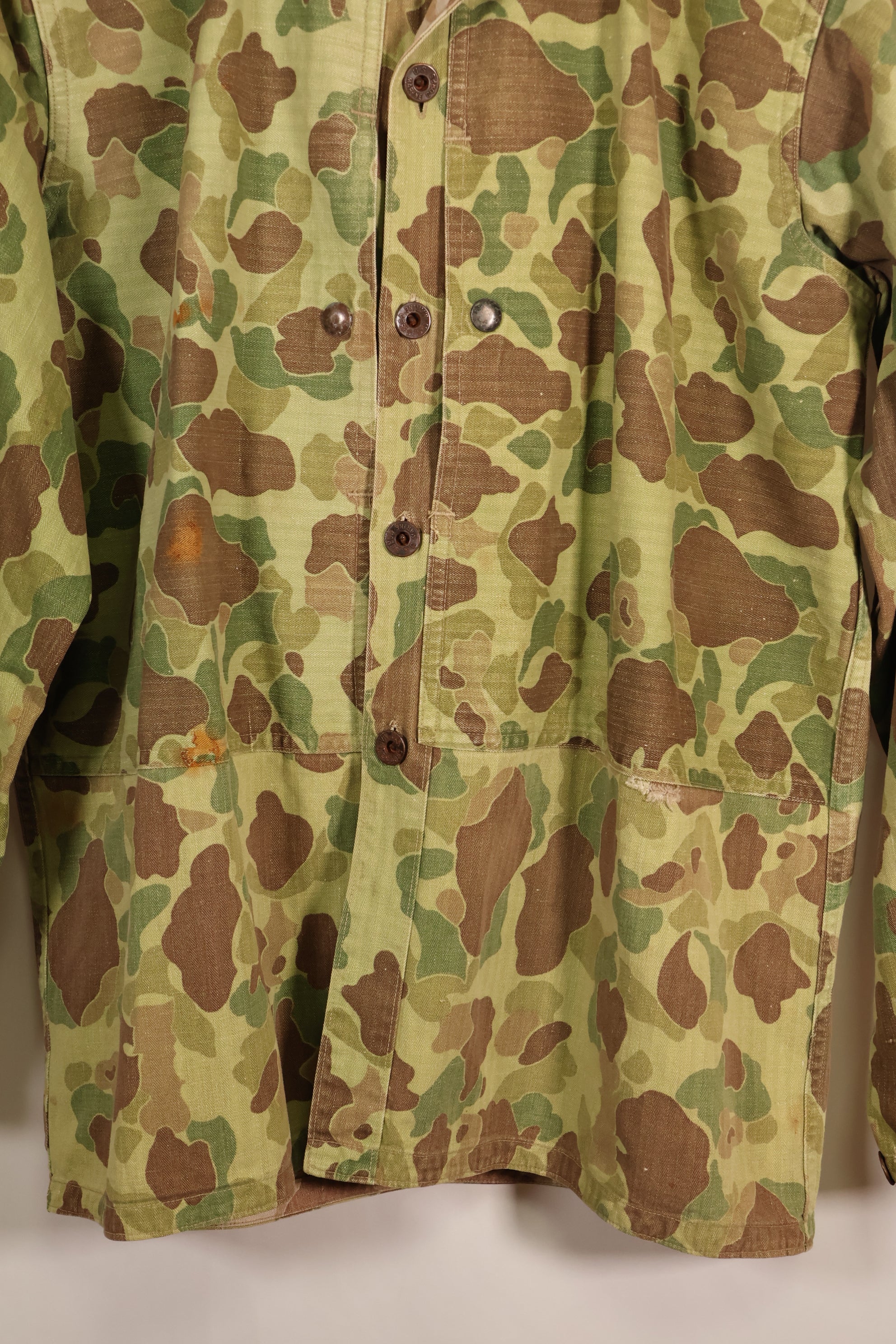 Early 1940s, Estimated Size 42, U.S. Marine Corps, Frogskin Camouflage, P-44 Jacket, Used