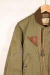 1940s, estimated age 38–40, U.S. Army Air Forces (USAAF) B-15A flight jacket, modified with shearling, used