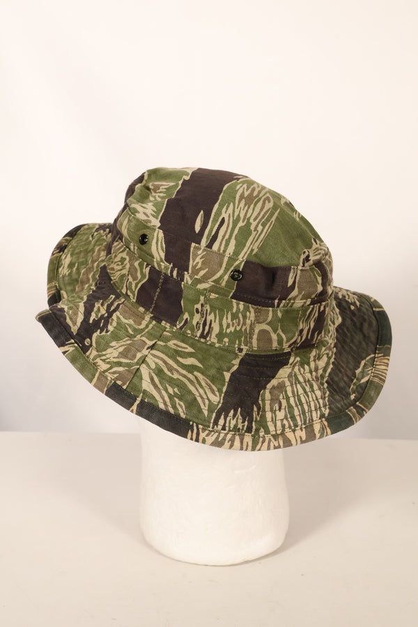 Mid-1960s Okinawa Tiger Pattern CISO Cut Tiger Stripe Booney Hat Size S Used