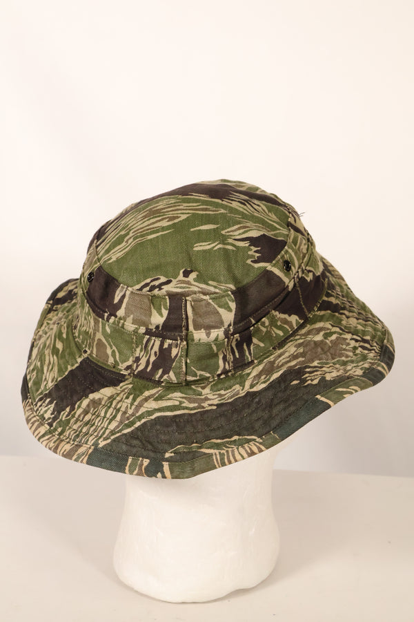 Mid-1960s Okinawa Tiger Pattern CISO Cut Tiger Stripe Booney Hat Size S Used
