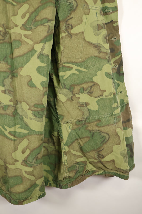 Estimated circa 1966–67; Estimated S-R; Early print; ERDL leaf camouflage; No rip; Fatigue jacket; Short sleeves; Used