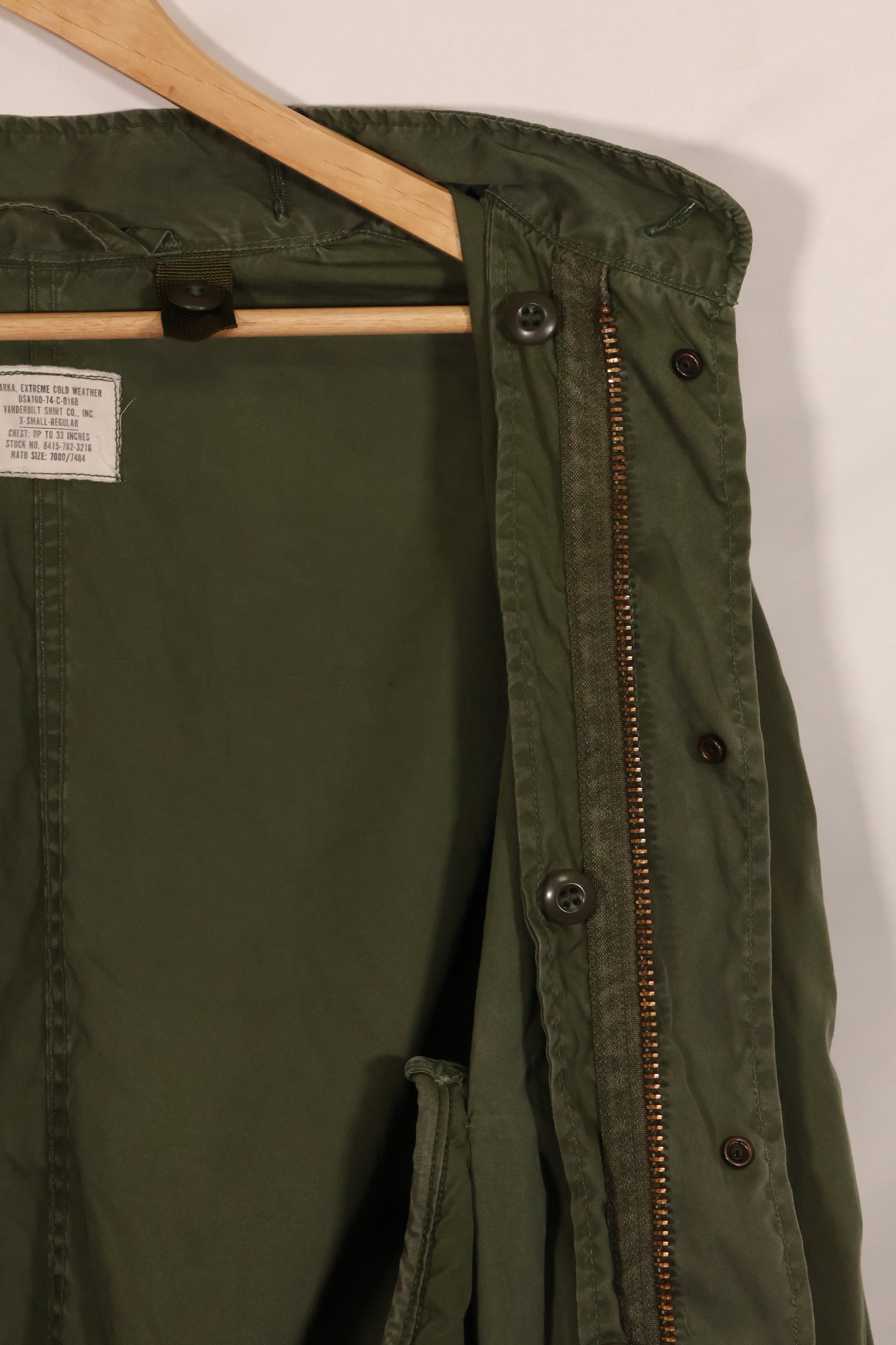 1974 Contract X-S-R M65 Field Parka Shell Only Used A