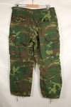 1969 Contract M-S Ripstop ERDL Camouflage Jungle Fatigue Pants, faded, used.