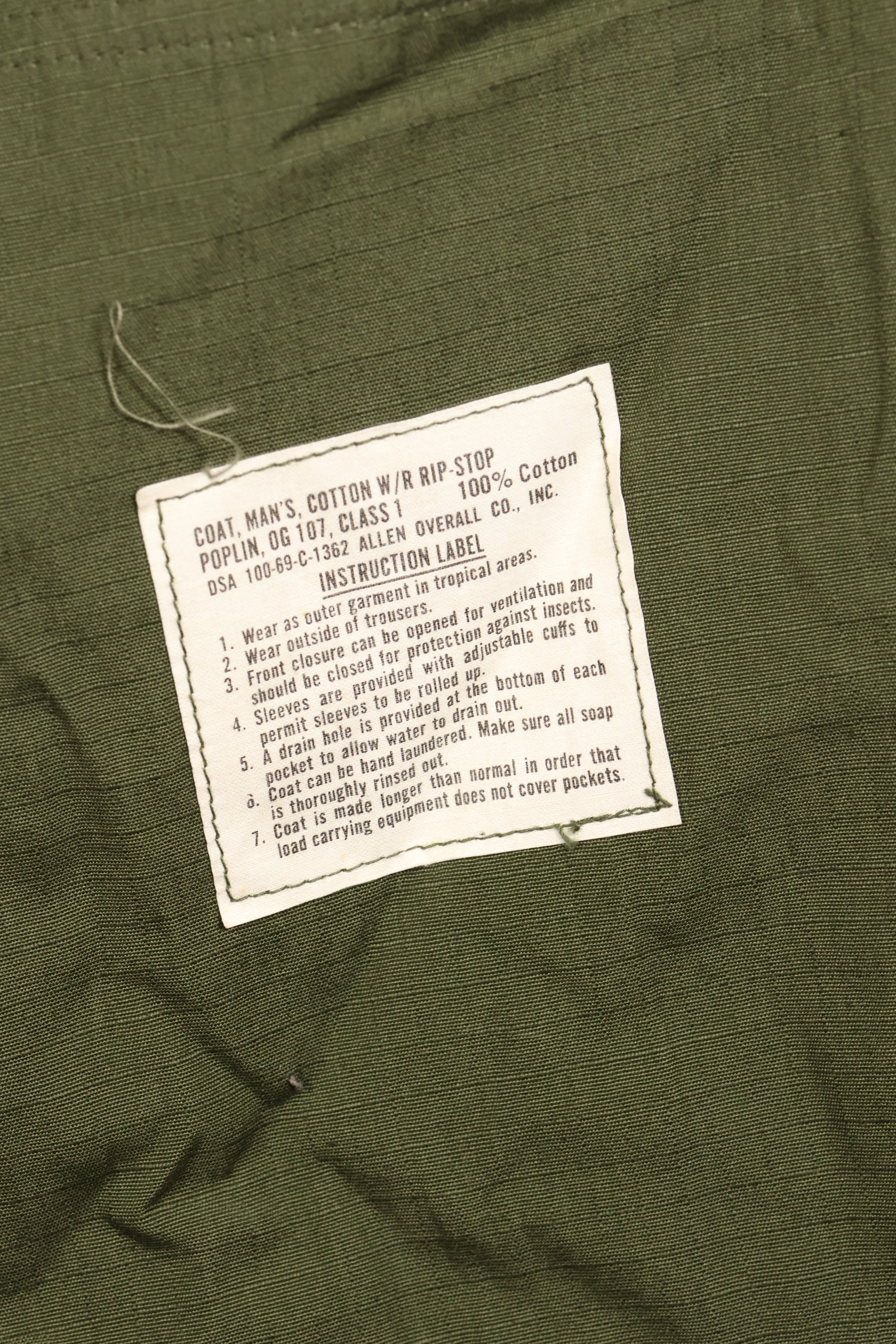 1969年契約　デッドストック　S-L　4th Model ジャングルファティーグ　ジャケット　状態良い　NOS