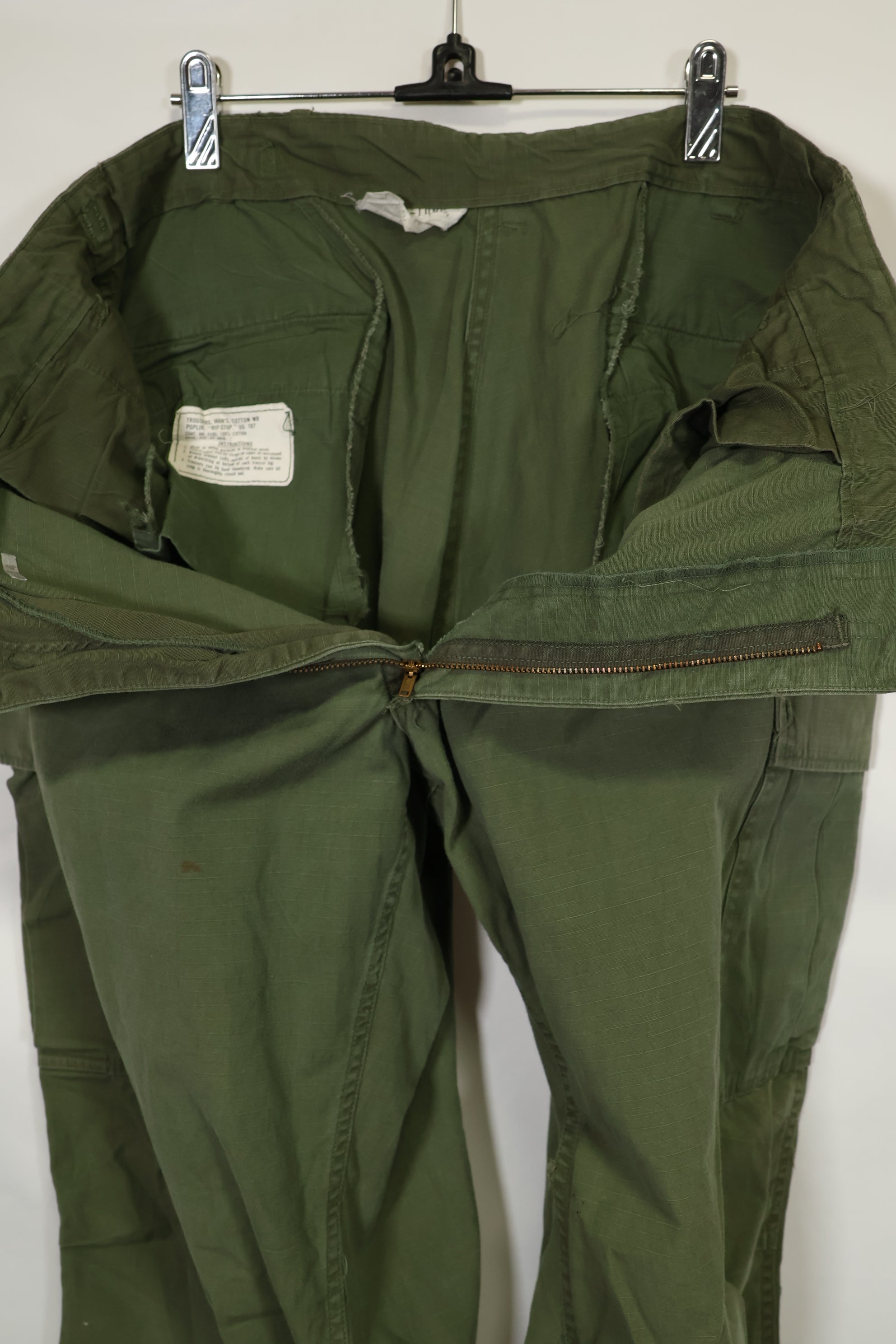 1968-69 Contract 4th Model Ripstop Jungle Fatigue Pants L-L Used