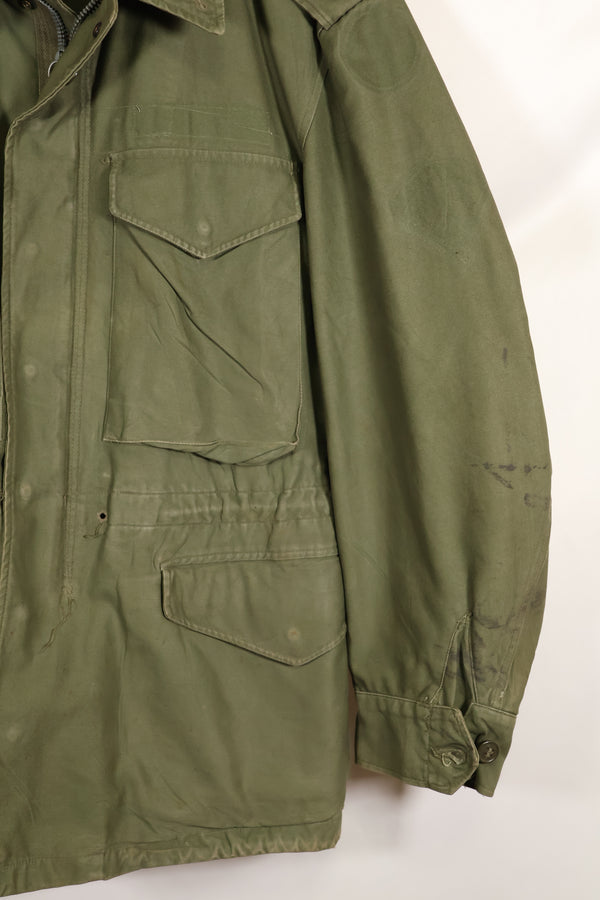 1960 Contract S-S U.S. Army M51 Field Jacket, stained, used.