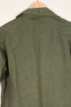 Real U.S. Army OG-107 PX utility shirt made by Poplin, used, patch retrofitted.