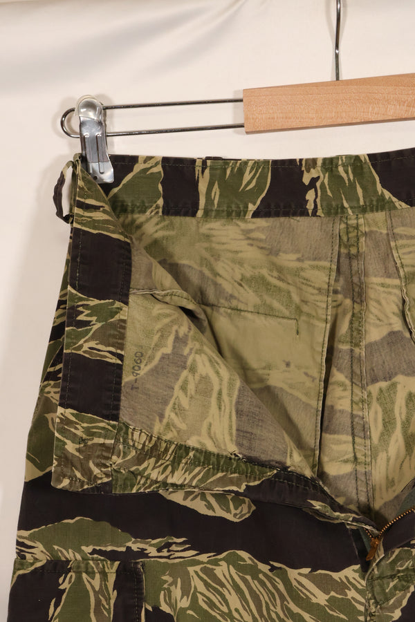 1960s lightweight fabric Okinawa Tiger jungle fatigues cut pants, used.
