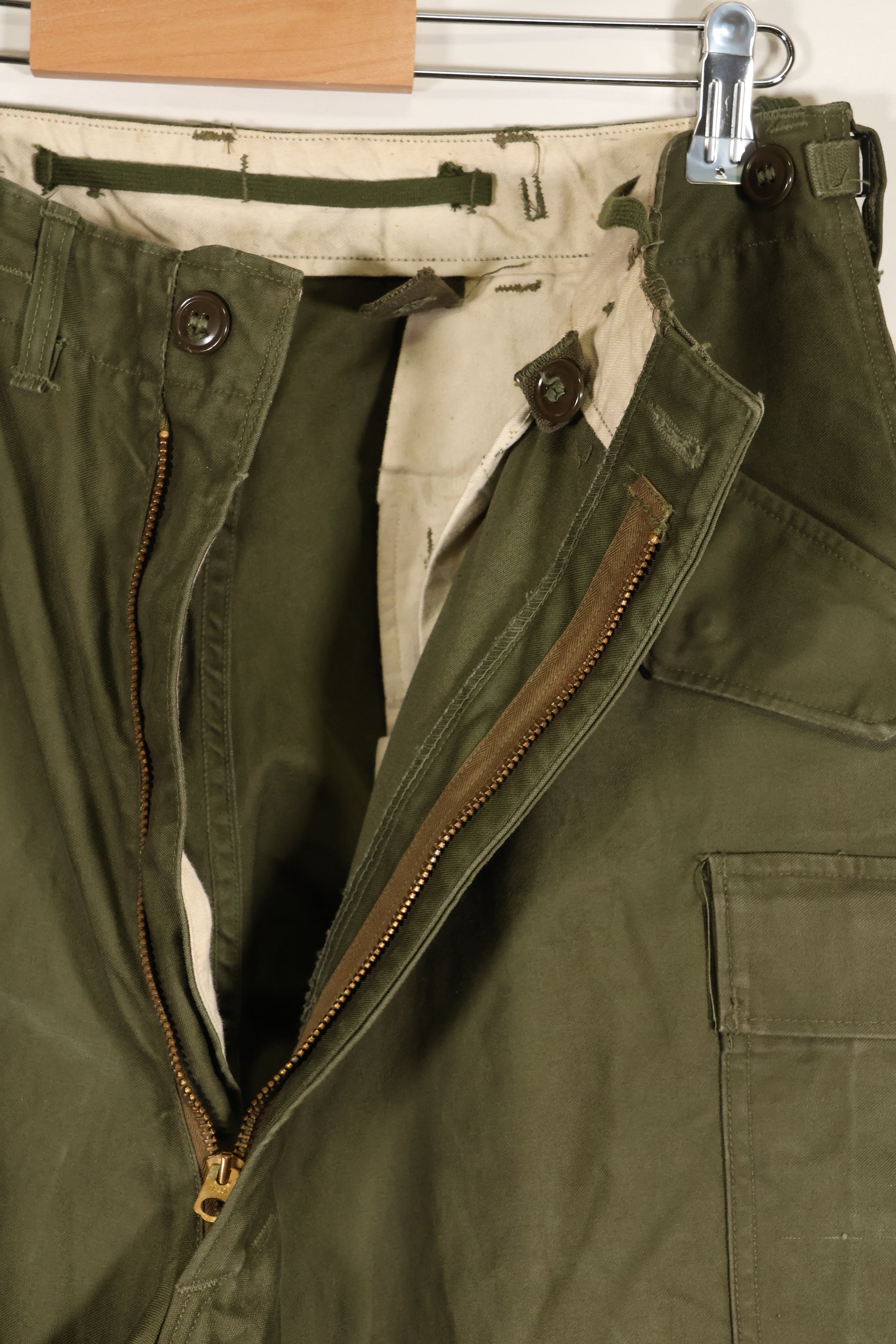 1951 Contract S-R M51 Cotton Field Pants with suspenders, used.