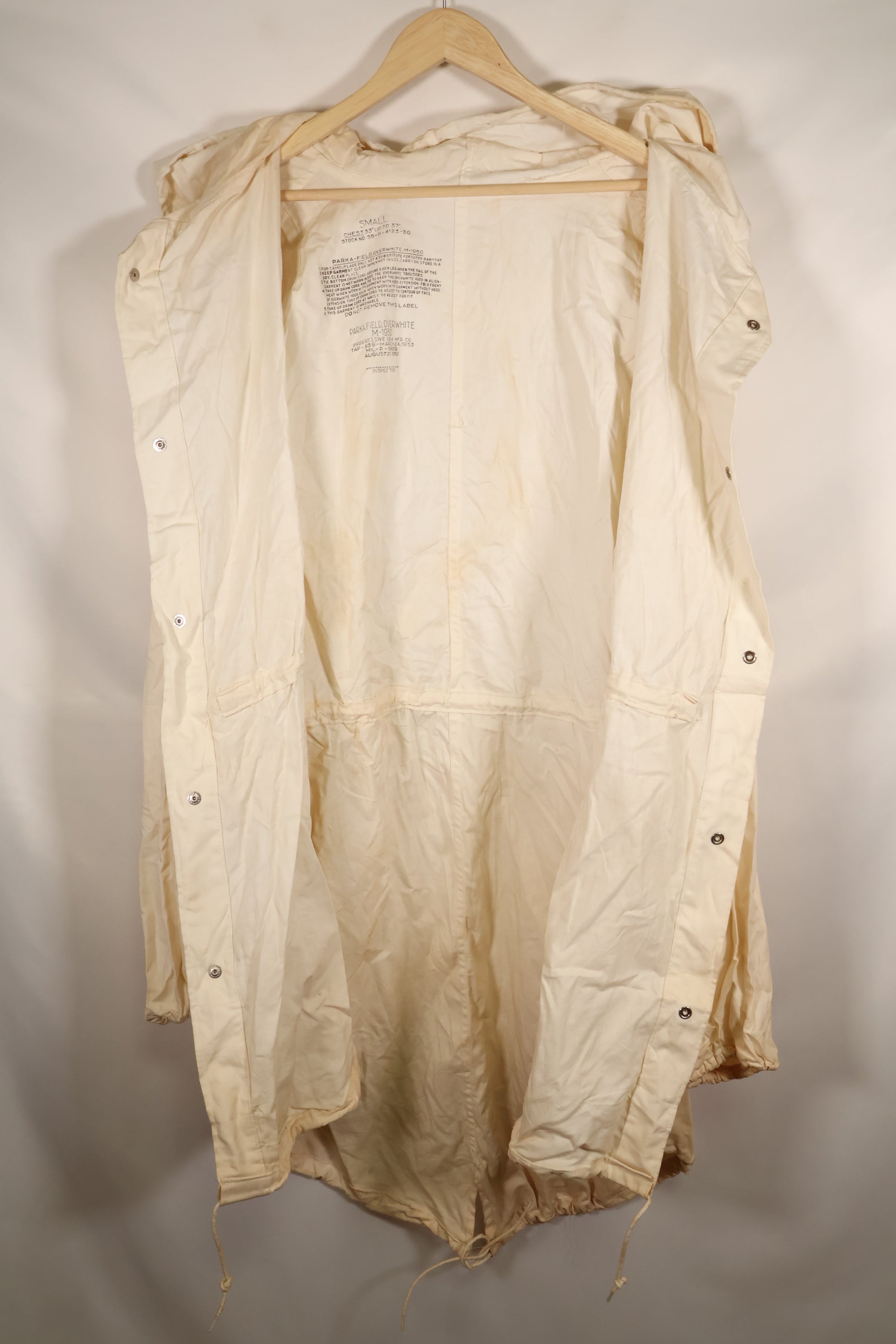 1953 Contract, SMALL, M-1950, Snow Parka, Virtually Unused, Snow Camo　