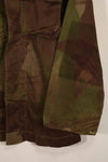 Real 1961 ARVN Windproof camouflage shirt, light fabric, missing buttons, rare.