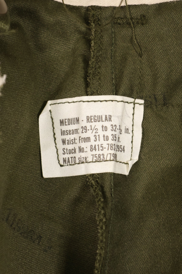 1974 Contract, M-R, Deadstock, U.S. Military, M65 Field Pants, Cargo Pants, Good Condition, NOS