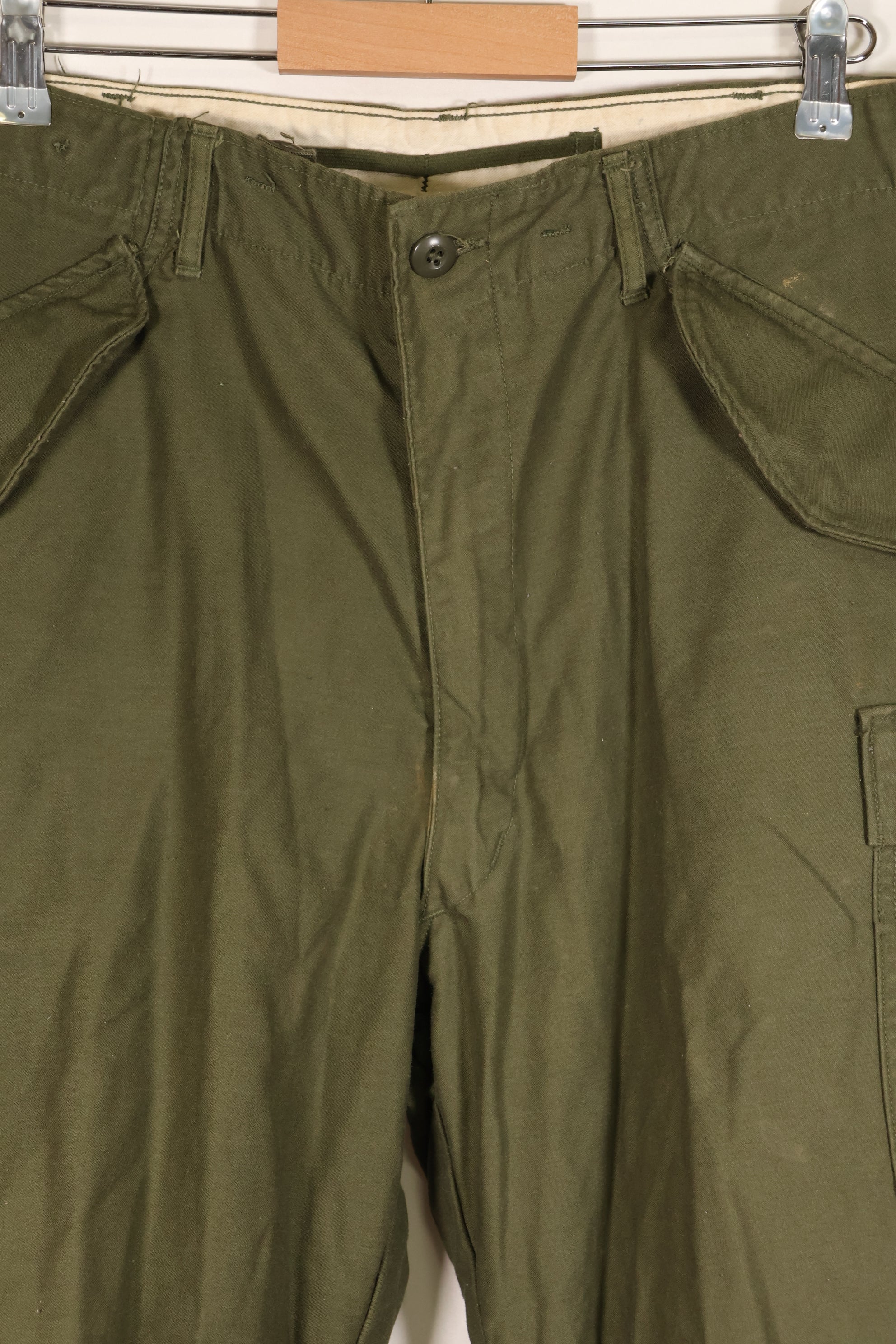 1967 Contract, M-R, Early Production, U.S. Military, M65 Field Pants, Cargo Pants, Hem Altered, Used