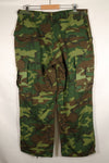 1969 Contract L-S Ripstop Fabric ERDL Camo Green Leaf Jungle Fatigue Pants (Used)
