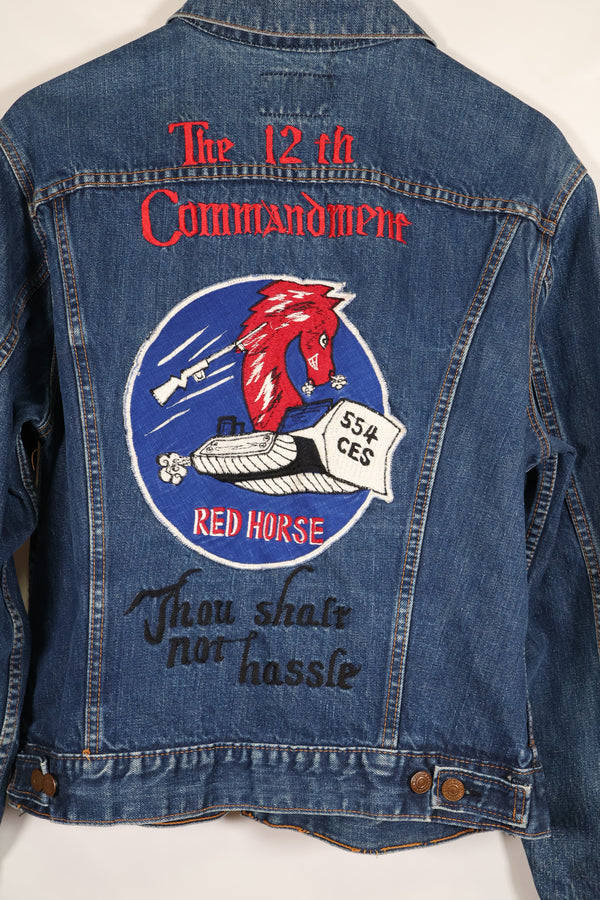 Late 1970s, U.S. Air Force The 12th Commandment Tour Jacket, Levis 70505 Big E, Used