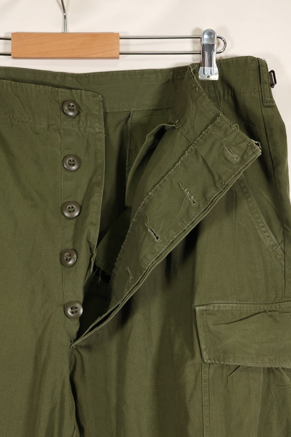 Circa 1967 L-R Non Rip 3rd Model Jungle Fatigue Pants, good condition, used.