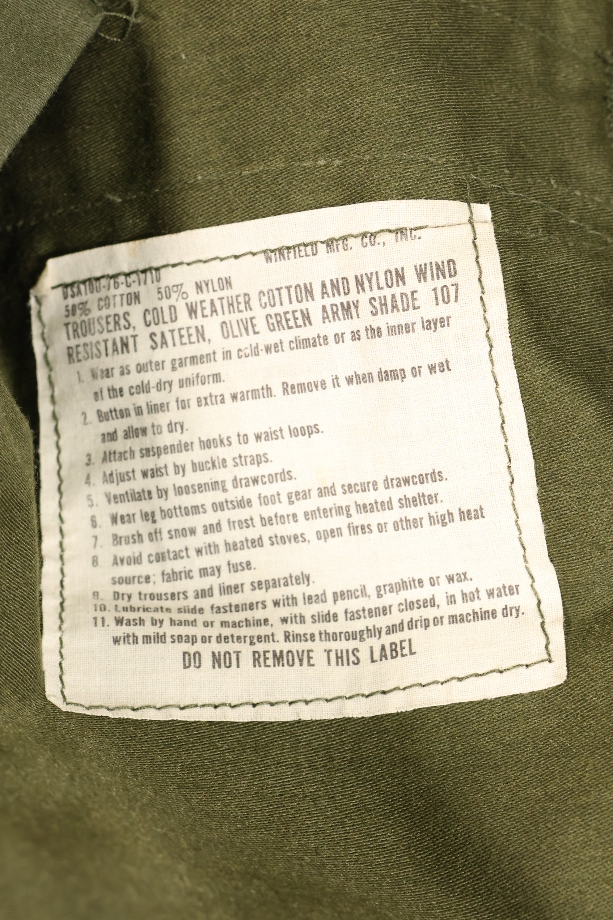 1976年契約　S-L　アメリカ軍　M65 フィールドパンツ　中古品　状態良い
