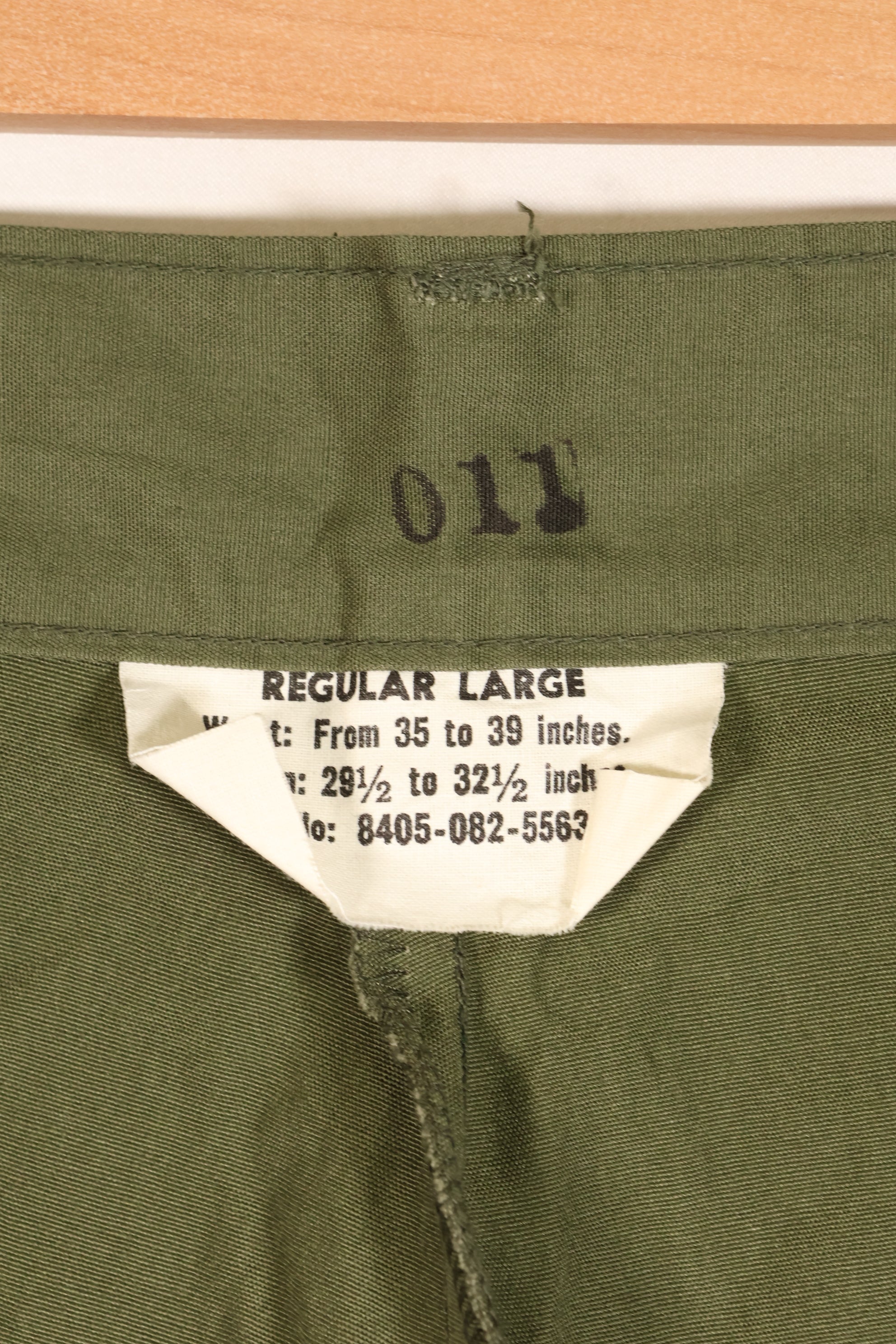 1967 Contract, Deadstock, L-R, 3rd Model Jungle Fatigue Pants, Good Condition, NOS