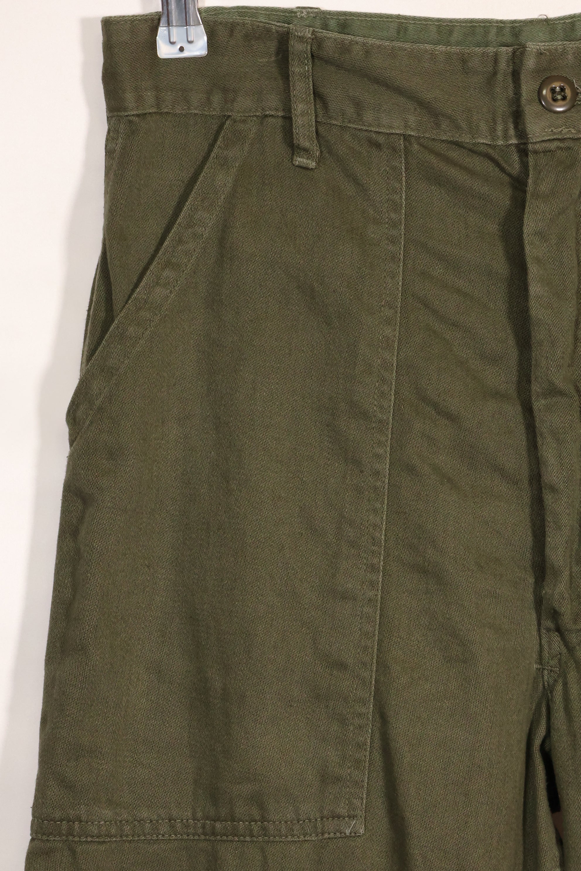 Early 1960s OG-107 utility pants, baker pants, zipper fly, used.