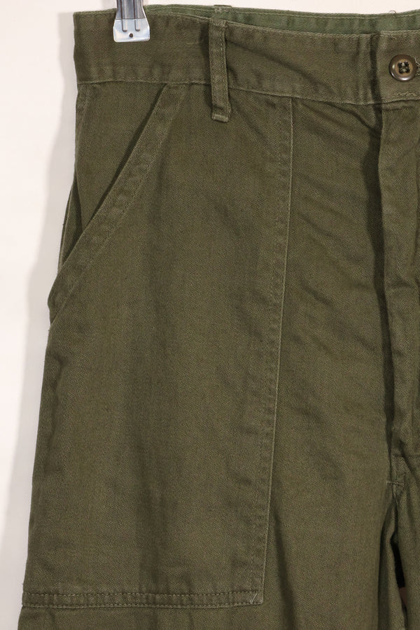 Early 1960s OG-107 utility pants, baker pants, zipper fly, used.