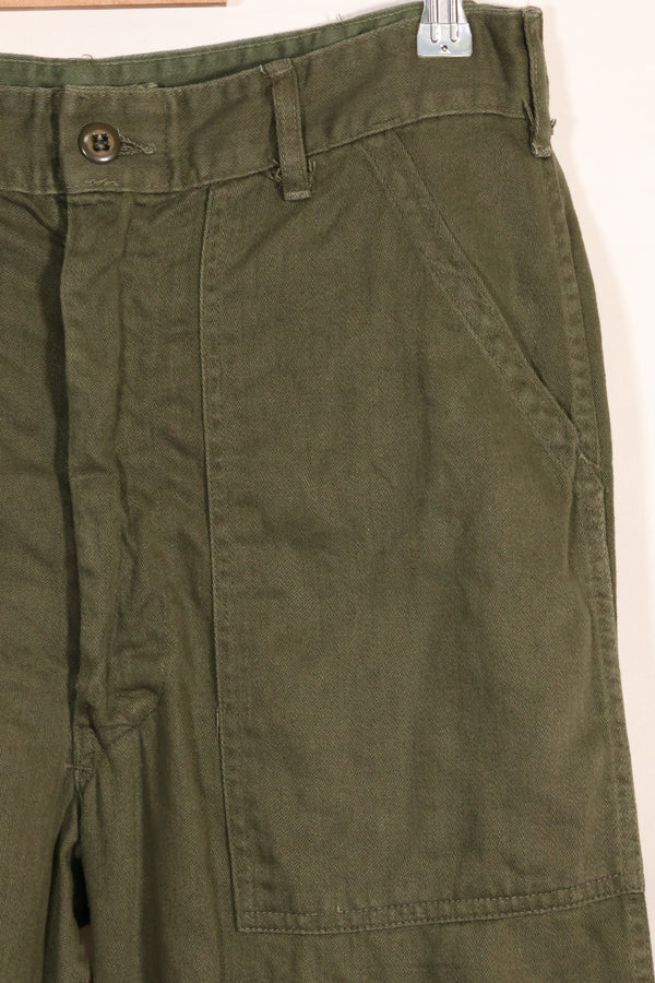 Early 1960s OG-107 utility pants, baker pants, zipper fly, used.