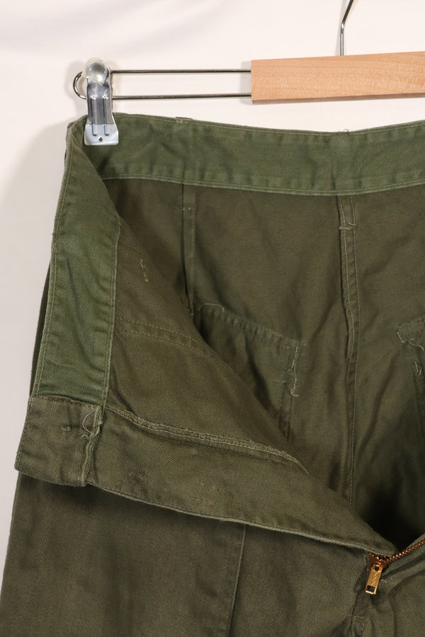 Early 1960s OG-107 utility pants, baker pants, zipper fly, used.