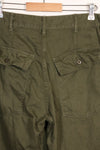 Early 1960s OG-107 utility pants, baker pants, zipper fly, used.