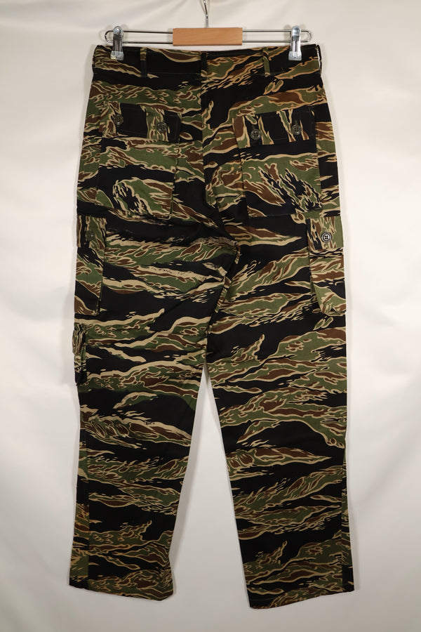 Mid-1960s Deadstock Early Gold Tiger Stripe Pants Size S-R US Cut