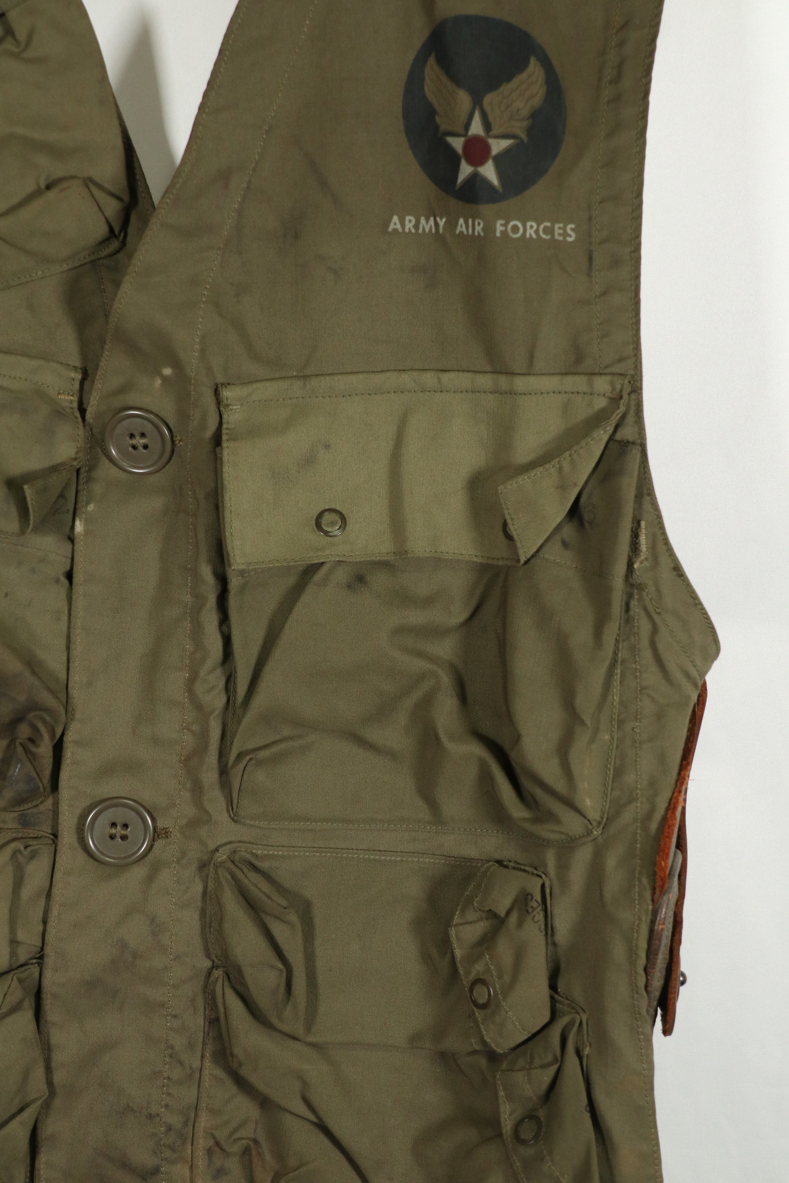 Real 1940s U.S. Army Air Force AAF C-1 Survival Vest, used.
