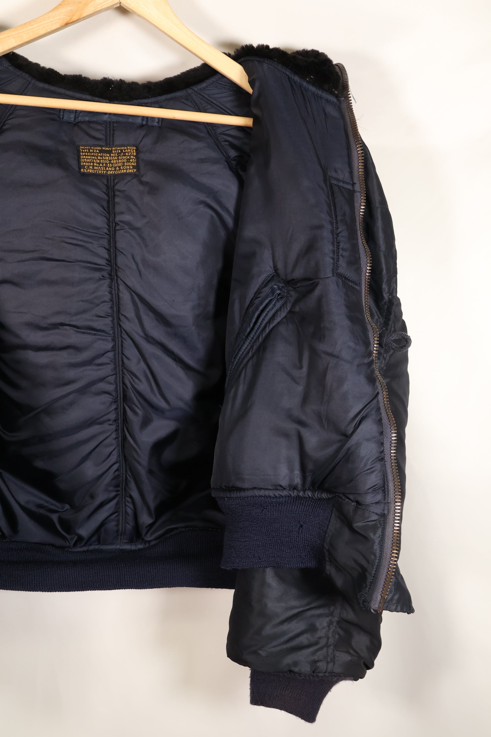 1950年代前半　LARGE　アメリカ空軍　N2-A　エアフォースブルー　寒冷地用フライトジャケット　中古品
