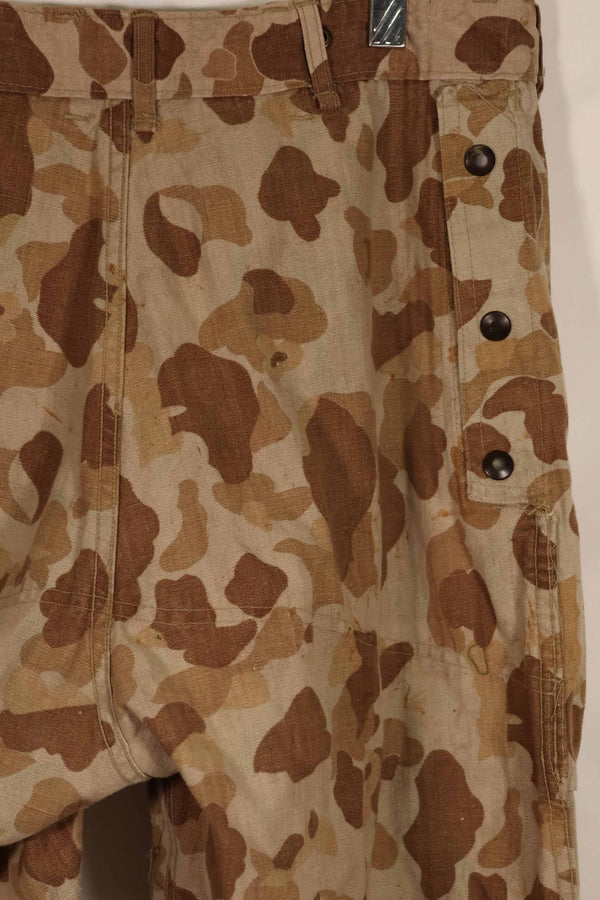 Real 1940s WWII U.S. Marine Corps P44 grogskin camouflage pants, used.