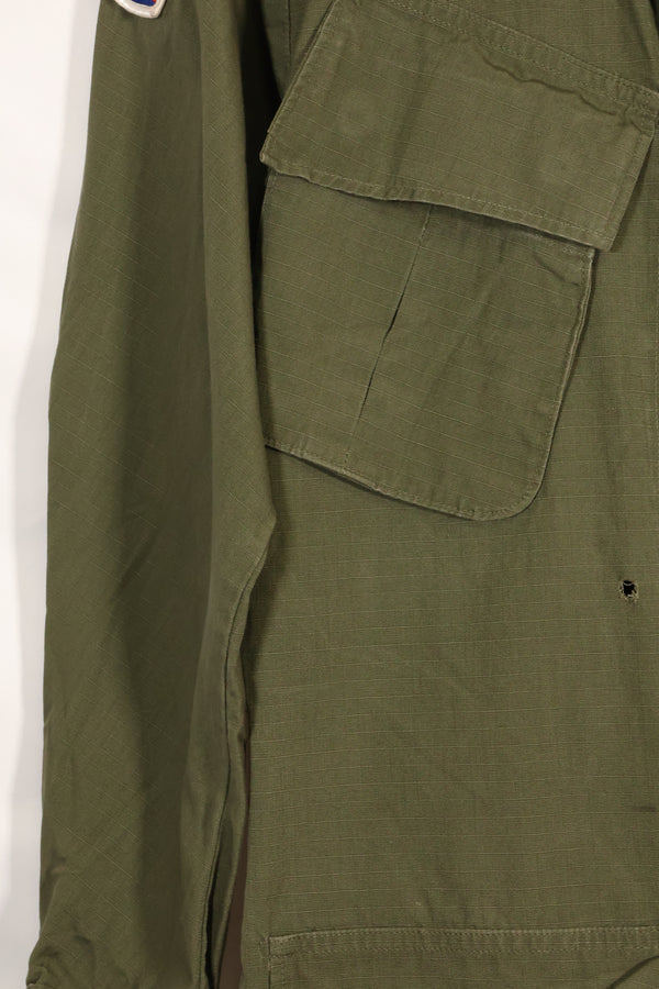 1969 Contract X-S-R 4th Model Jungle Fatigue Jacket 173rd Airborne Brigade, patch available, used.